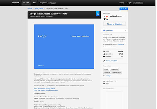 视觉识别系统 - Google Visual Assets Guidelines - Part 1 on Behance